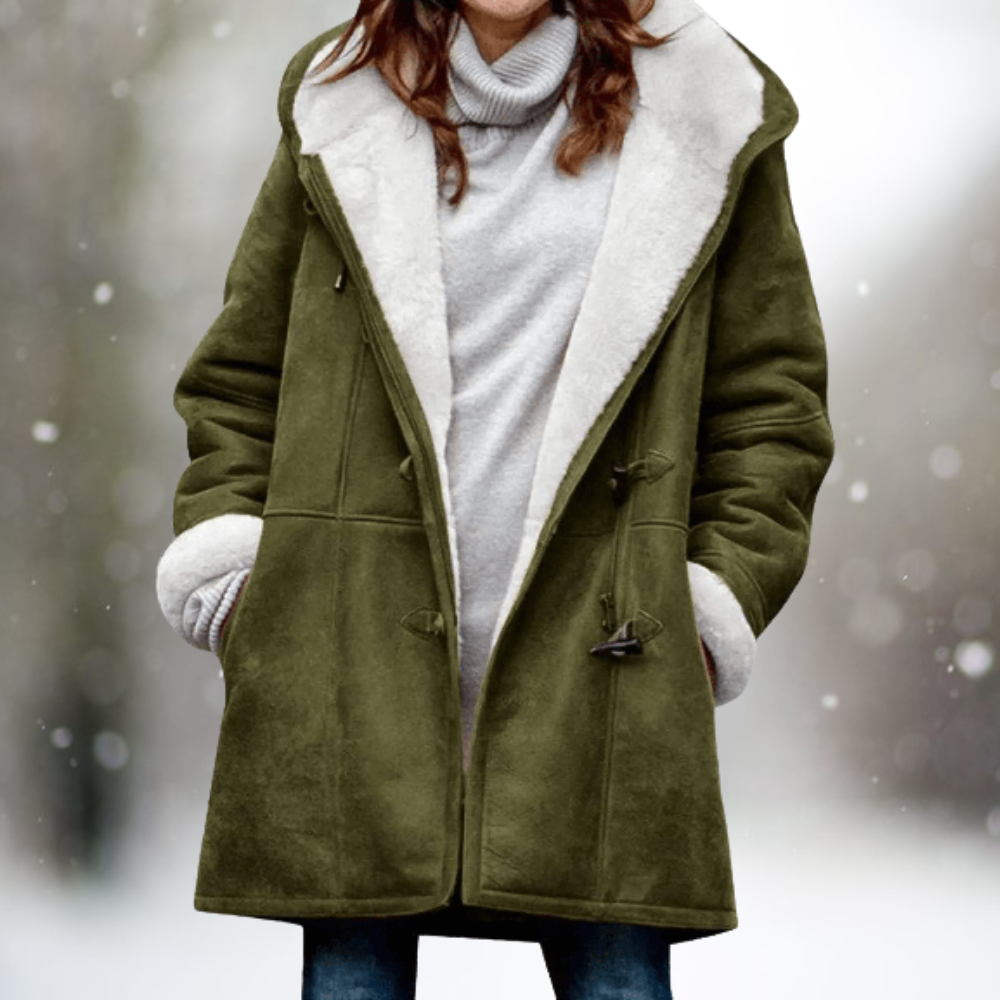 Veste Femme Hivernale avec Capuche Douce et Chaude