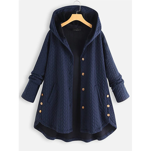 Manteau à capuche hiver chaud et élégant fermeture éclair