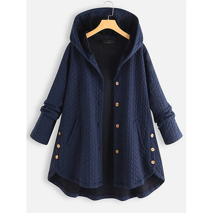 Manteau à capuche hiver chaud et élégant fermeture éclair