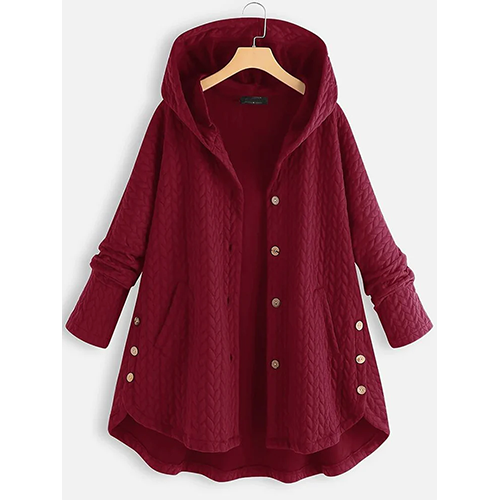 Manteau à capuche hiver chaud et élégant fermeture éclair