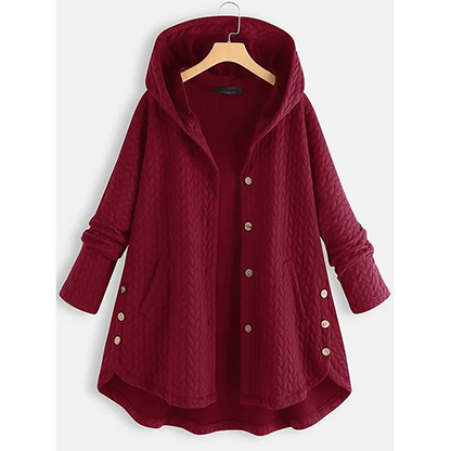 Manteau à capuche hiver chaud et élégant fermeture éclair