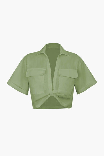 Chemise Femme Manches Courtes Col Chemisé Moderne