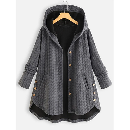 Manteau à capuche hiver chaud et élégant fermeture éclair