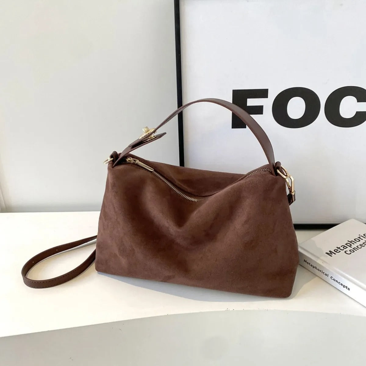 Sac Épaule Cuir Femme Élégant avec Poignée et Compartiment Intérieur