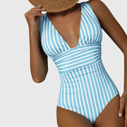 Maillot de bain une pièce Femme Ceinture croisée Col en V plongeant