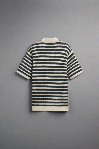 Polo Rayé Classique en Coton