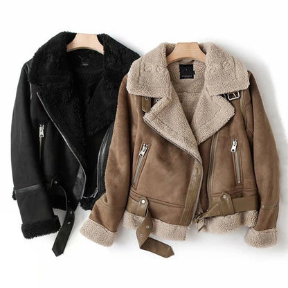 Manteau femme cuir doux et chaud hiver - PanierRoyale