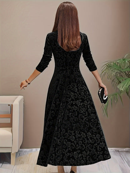 Robe Soirée Fleurs en Soie pour Femmes