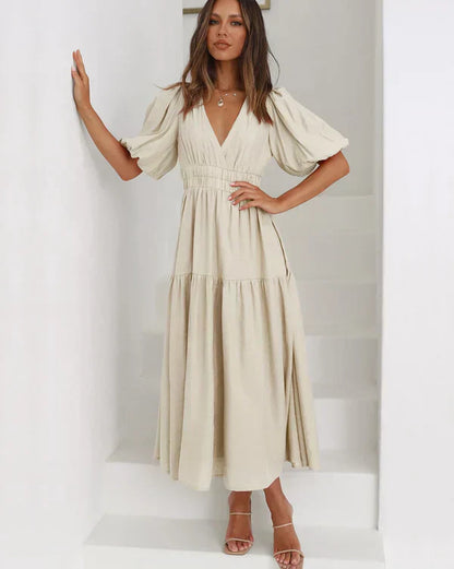Robe Féminine Élégante aux Manches Bouffantes pour Femme - PanierRoyale