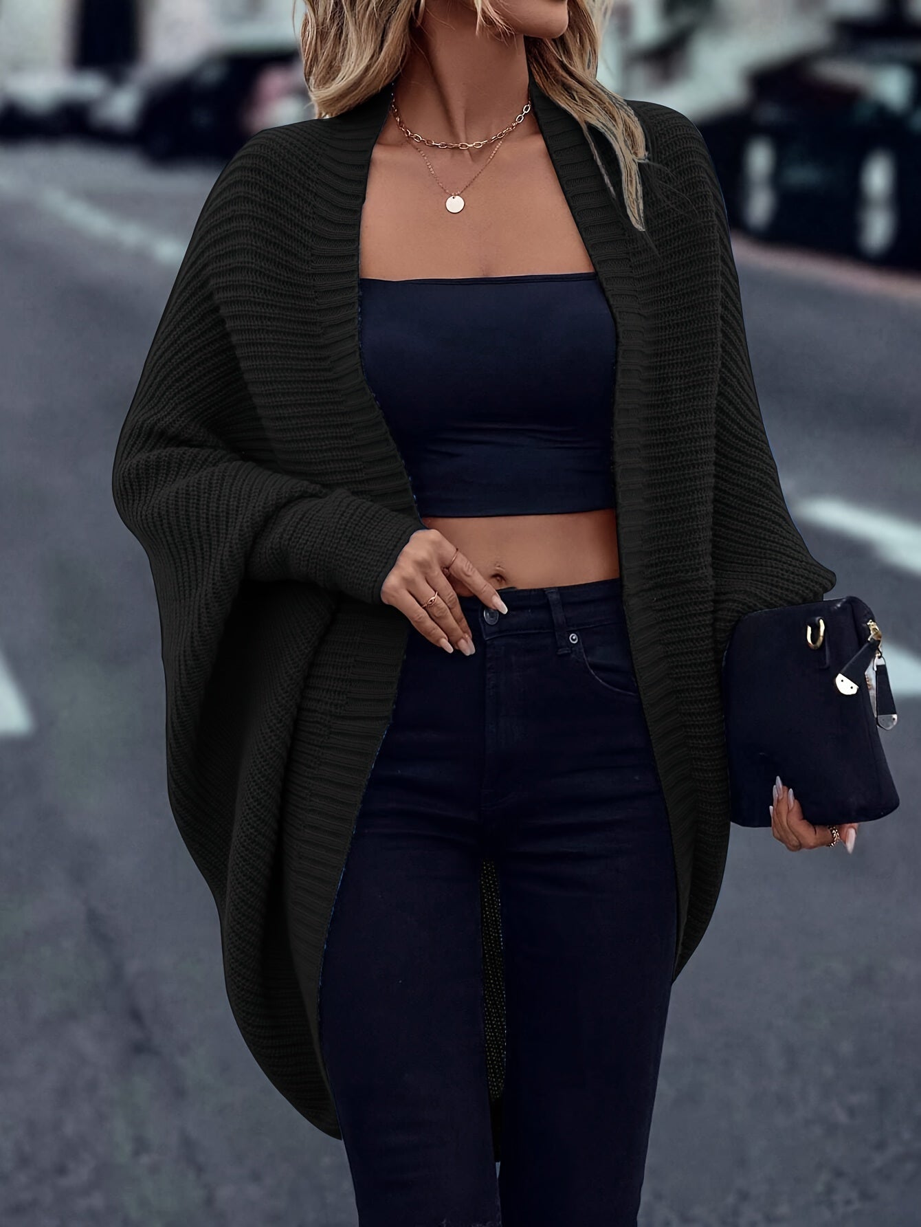 Veste Femme Hivernale Tricotée Douce et Confortable Oversize