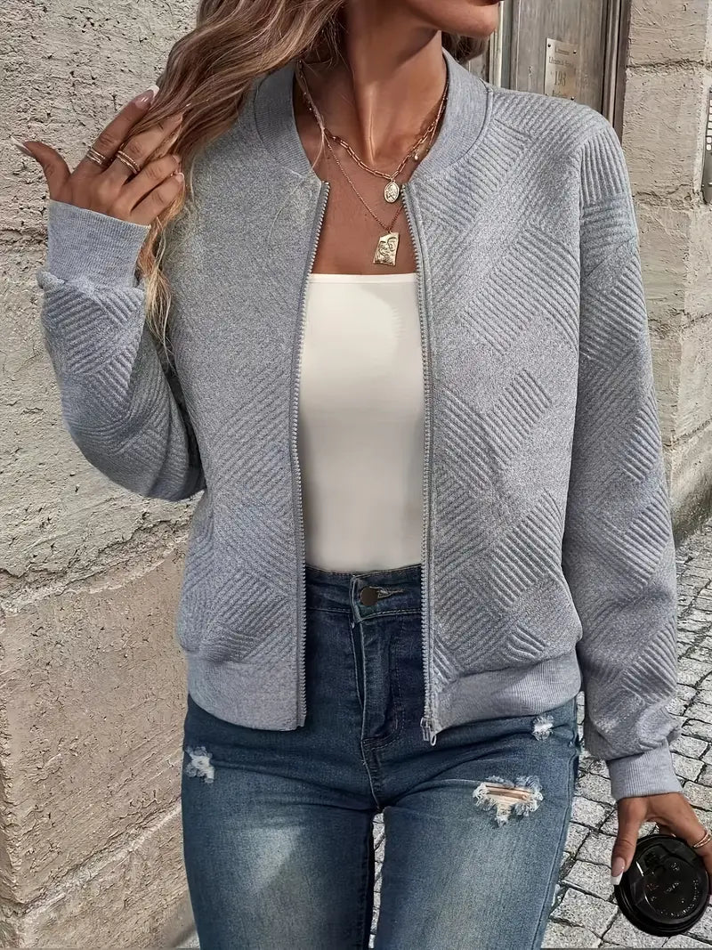 Cardigan Femme Zippé à Manches Longues