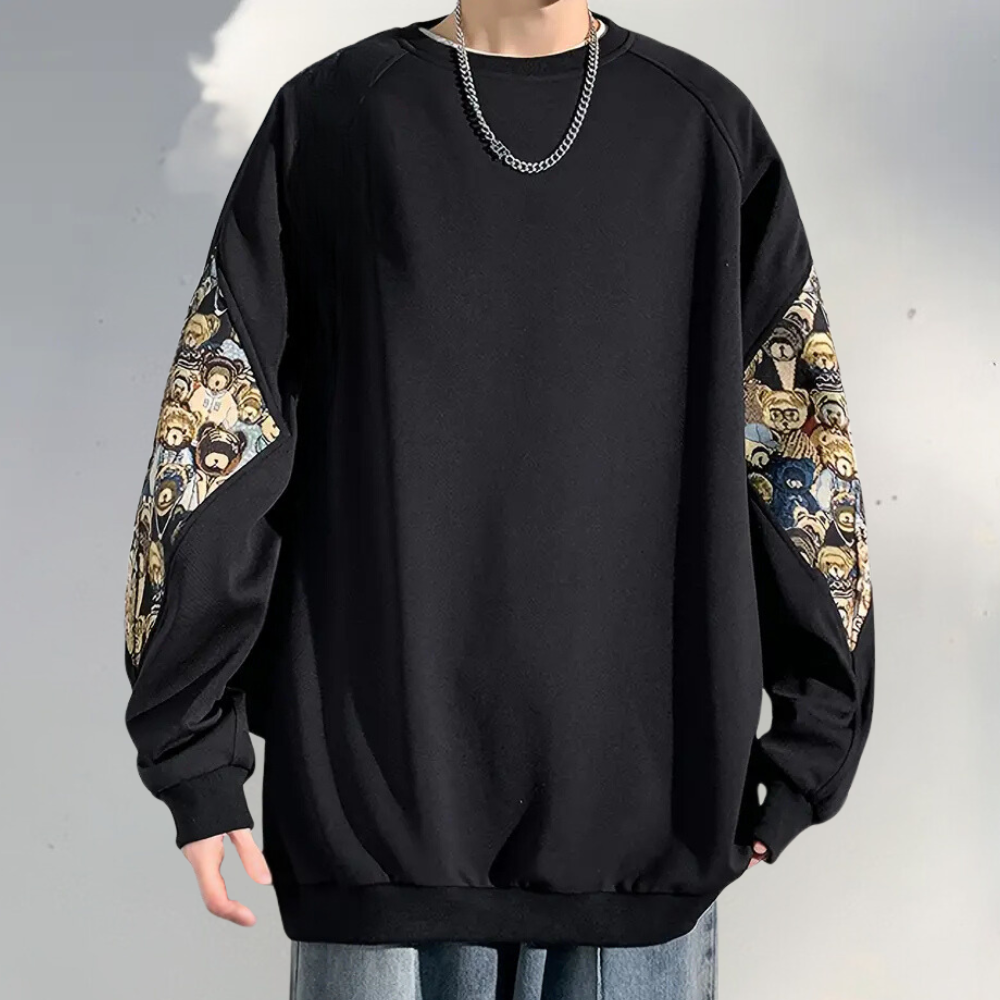 DIMAS  - Sweat-shirt Masculin Imprimé Ours Original