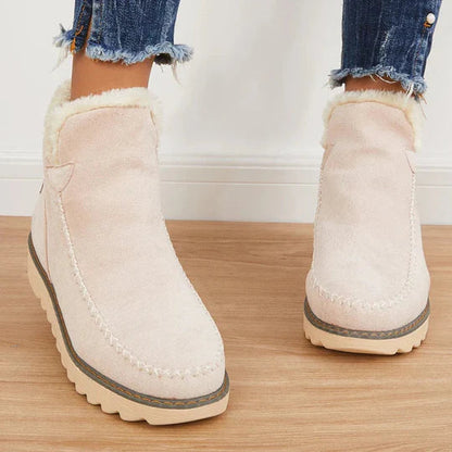 Bottines Femme Hiver – Chaussures à Lacets Fourrure Artificielle et Semelle Antidérapante - PanierRoyale