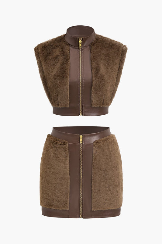 Sac Antonia en Similicuir avec Détails en Fourrure Synthétique - BerlinGlamour