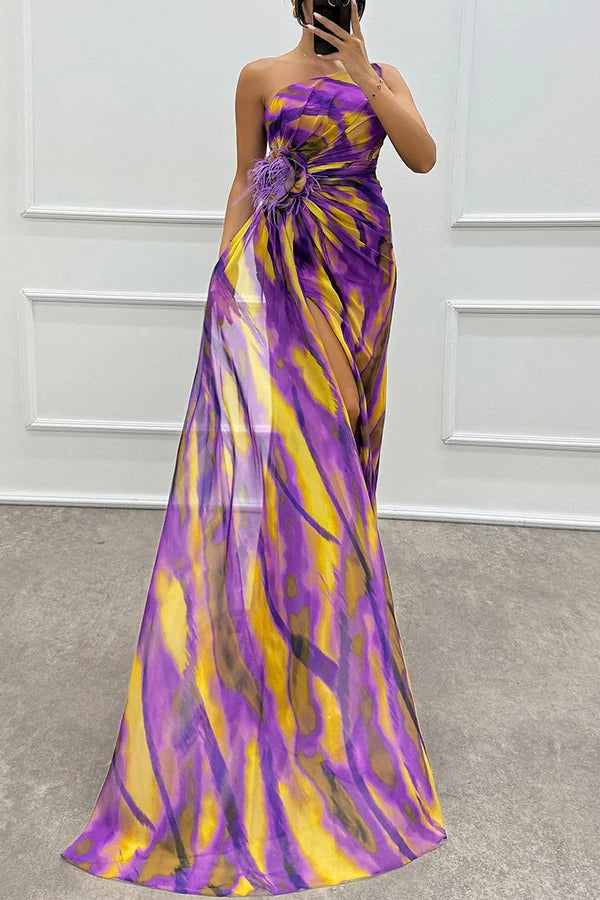 Robe Soirée Épaule Nu Sans Manches Longue Grande Taille