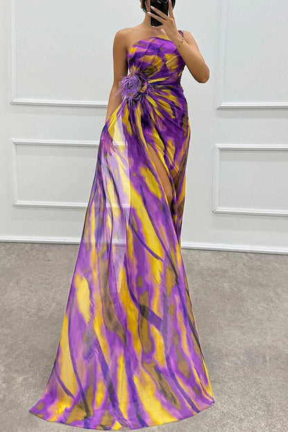 Robe Soirée Épaule Nu Sans Manches Longue Grande Taille
