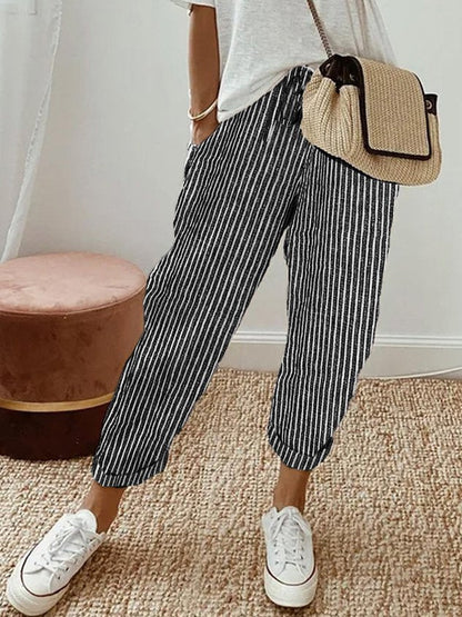 Pantalon Lin Coton Décontracté pour Femme
