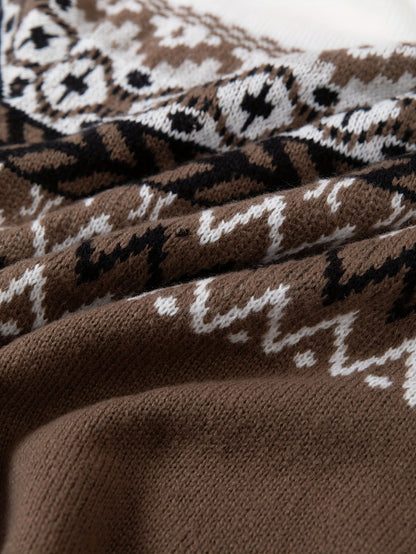 Pull Carreaux Scandinave Doux et Chaud