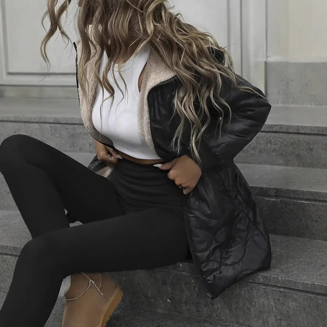 Veste Femme Coton avec Capuche Coupe Ajustée