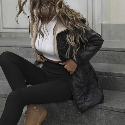 Veste Femme Coton avec Capuche Coupe Ajustée