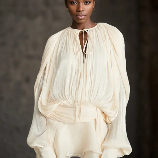 Robe Femme Confortable à Manches Longues et Col V - PanierRoyale