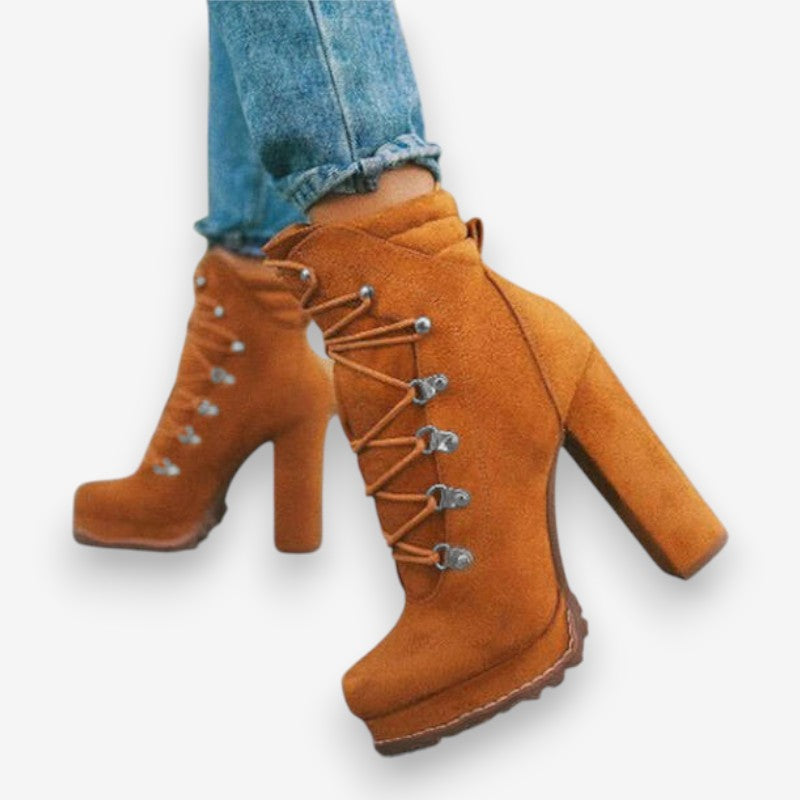 Bottines Femme à Talon Haut et Fermeture Éclair