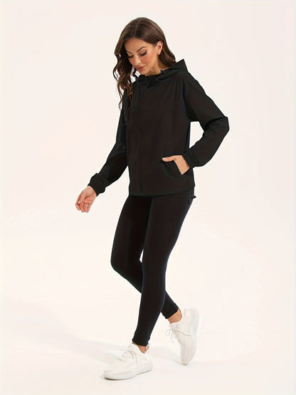 Veste de sport imperméable femme avec capuche
