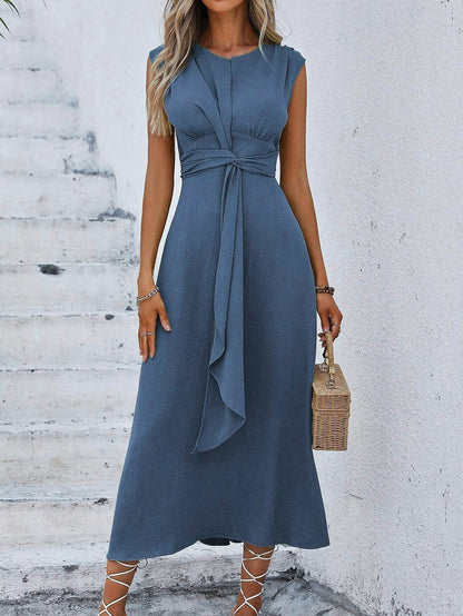 Robe longue Femme Sans Manches Taille Drapée