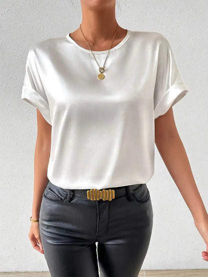 T-shirt Homme Satiné Manches Courtes Décontracté