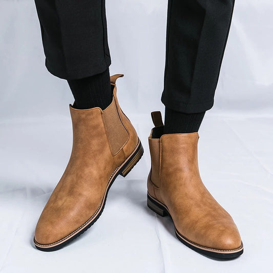 Bottes Chelsea Cuir Authentique pour Homme - PanierRoyale