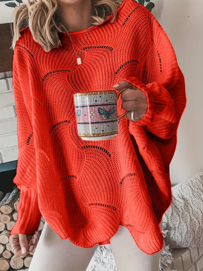 Pull Femme Hiver Tricoté au Fil Doux avec Manches Longues - PanierRoyale