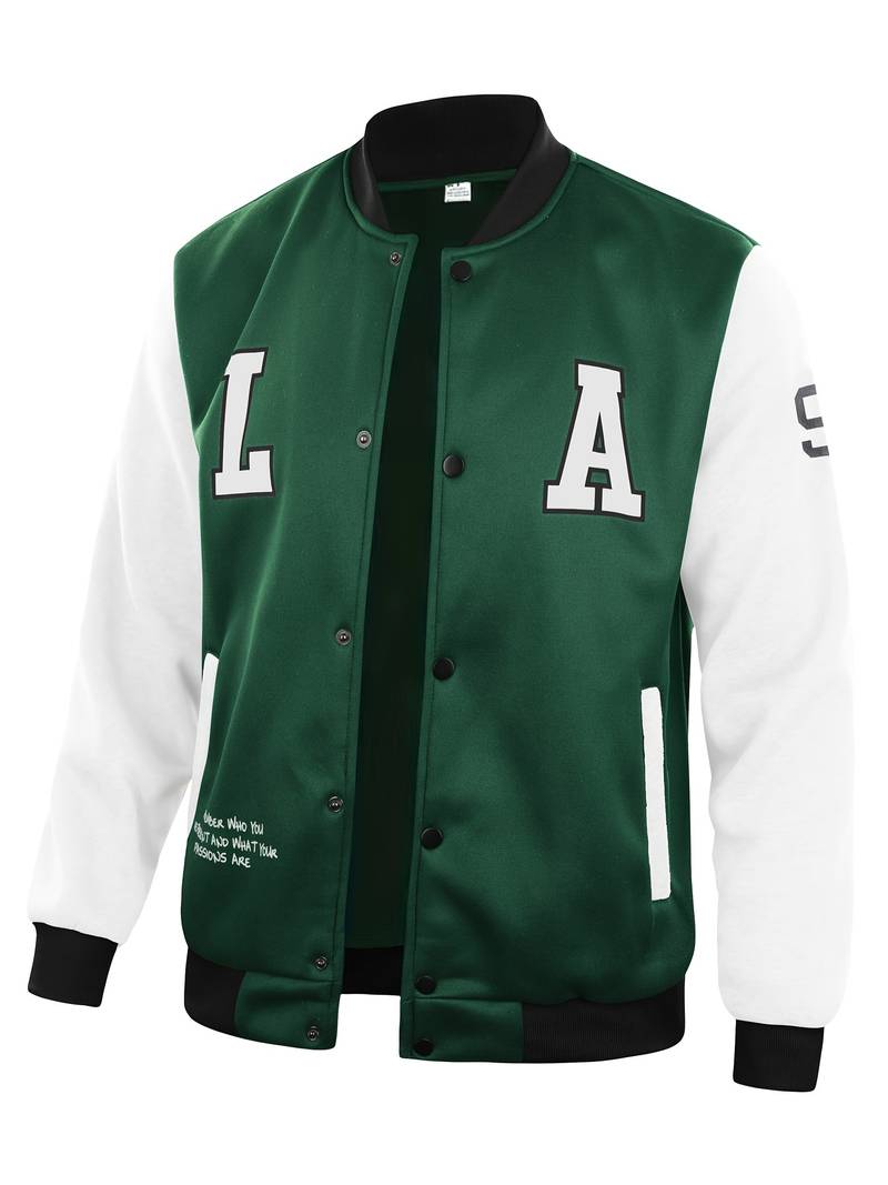 Veste Homme Décontractée Manches Contrastées Fermeture Éclair