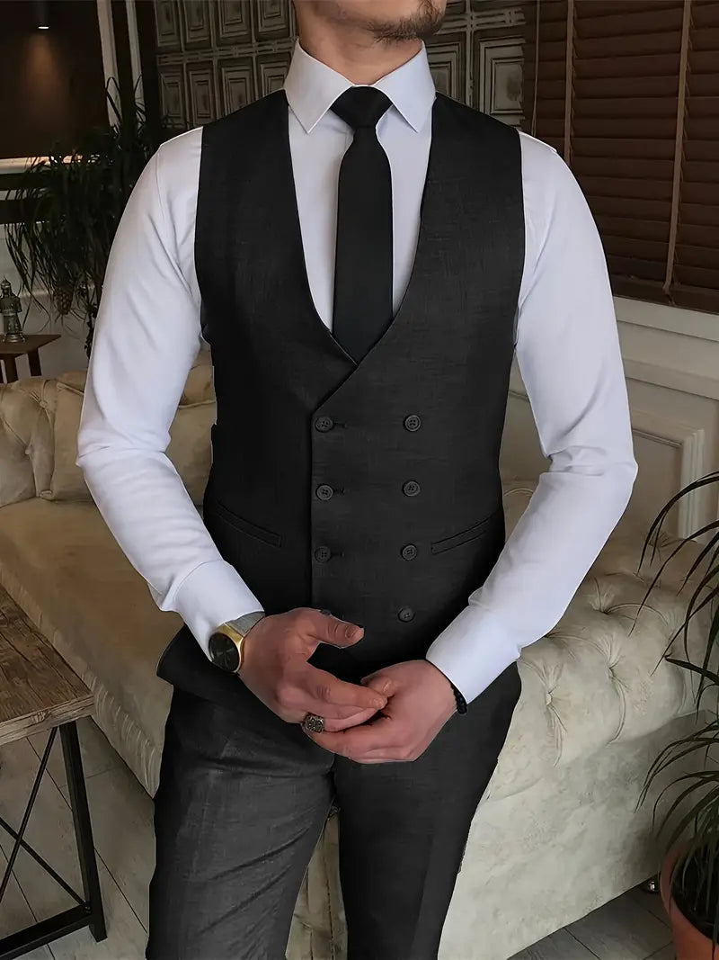 Costume Homme 3 Pièces : Blazer, Gilet et Pantalon Élégant