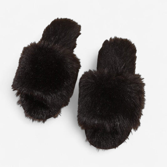 Chaussons Confort Velours Doux à Bout Ouvert pour Femme - PanierRoyale