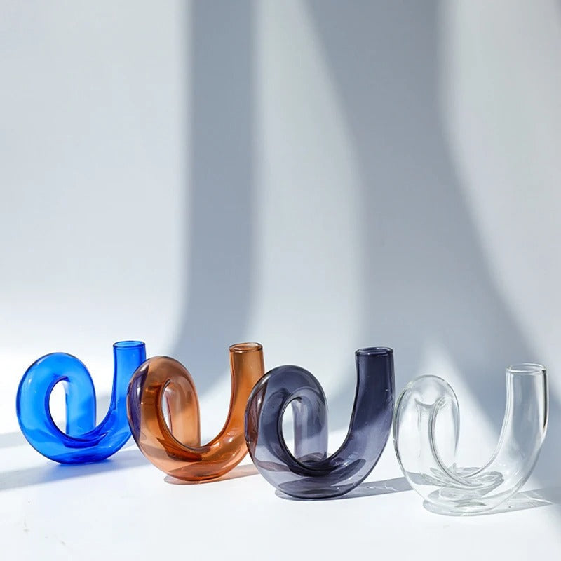 Vase en Verre Décoratif avec Fleurs pour Salle à Manger - PanierRoyale