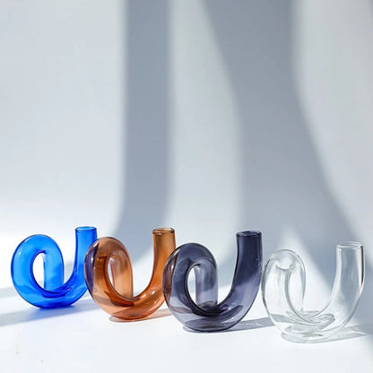 Vase en Verre Décoratif avec Fleurs pour Salle à Manger - PanierRoyale