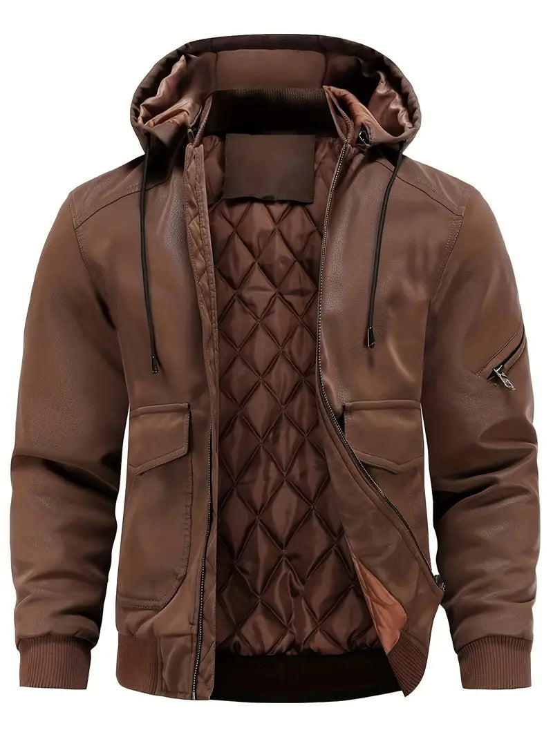 Veste cuir homme noir moderne et tendance - PanierRoyale