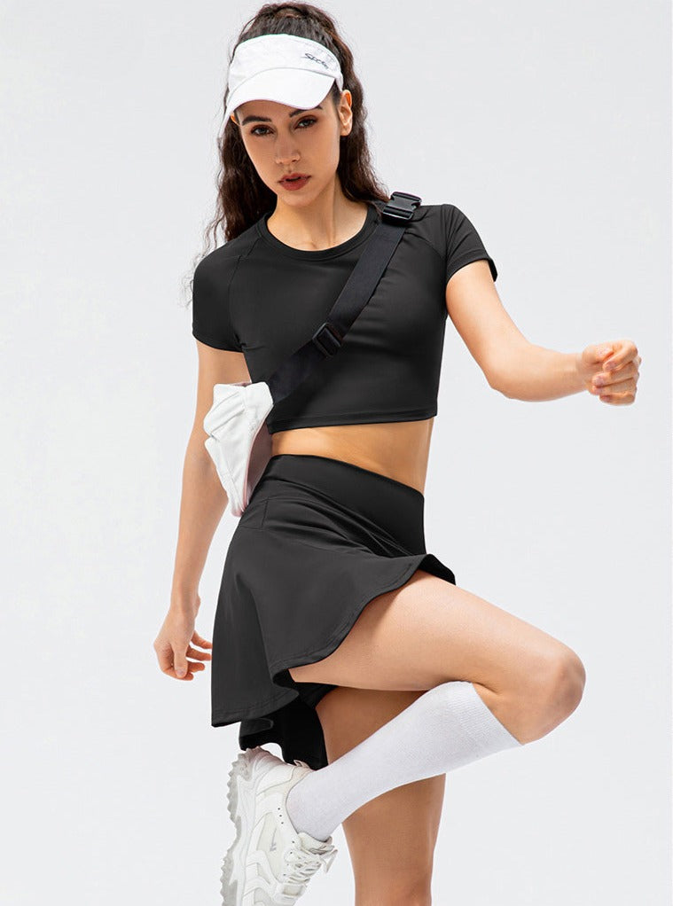 Jupe de tennis femme sport avec short intégré