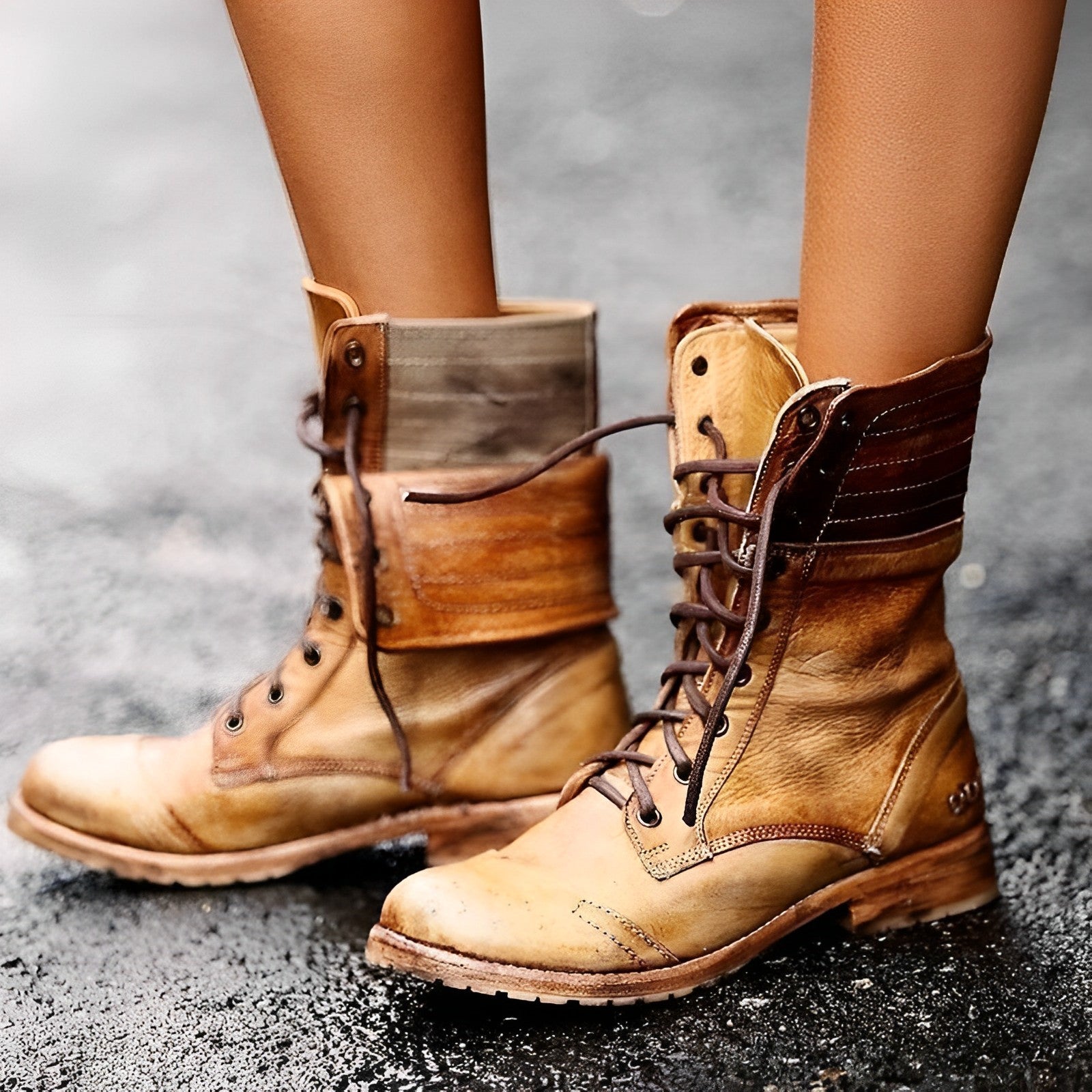 Bottines Cuir Marron Élégantes Féminines - PanierRoyale