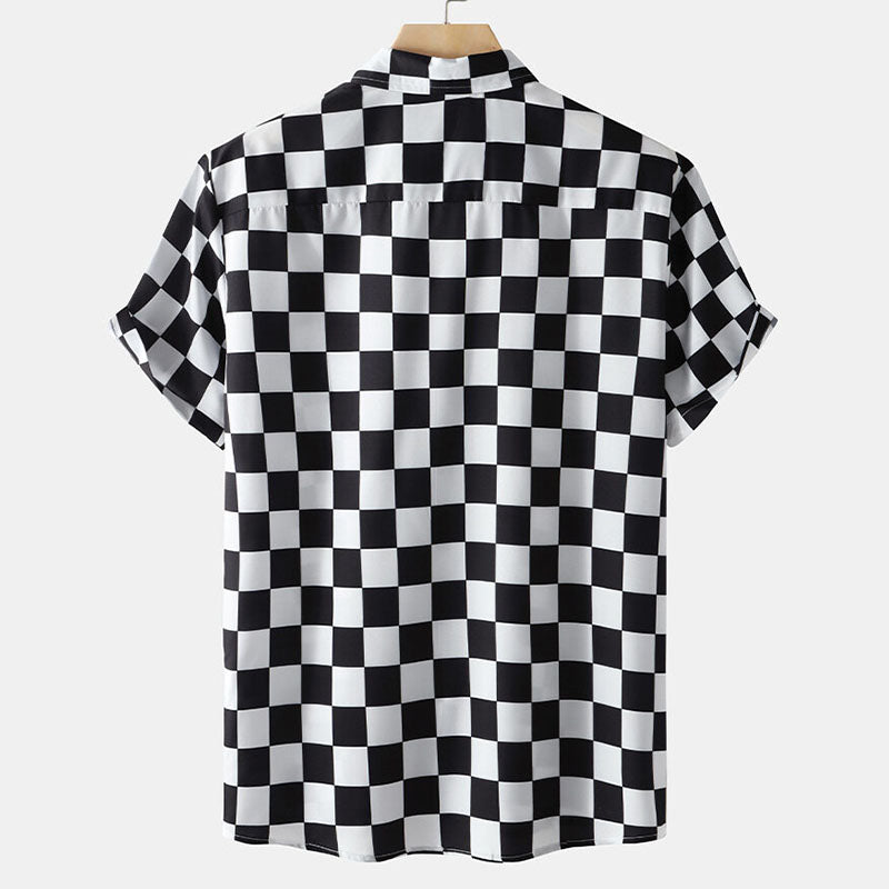 Chemise Homme Manches Courtes Carreaux Polyvalente