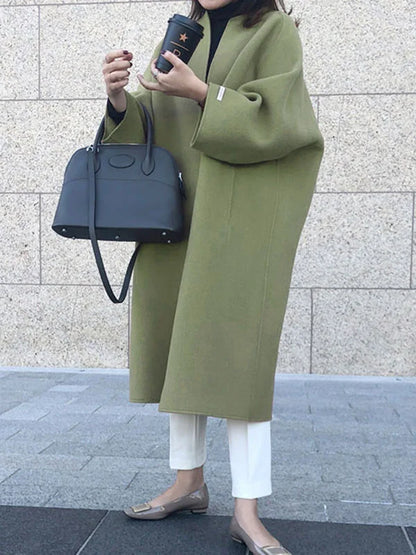 Manteau Femme Hiver Doux et Élégant sans Boutons