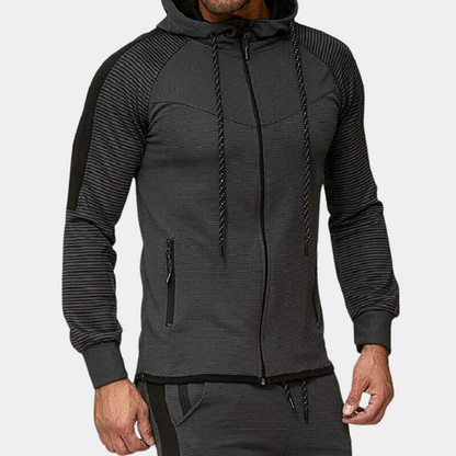 Veste à Capuche Rayée Sport pour Homme