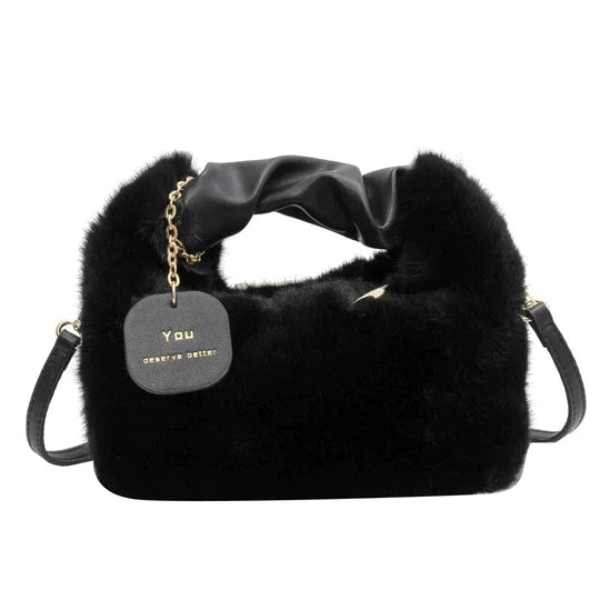 Sac à main en cuir brun avec bretelle réglable