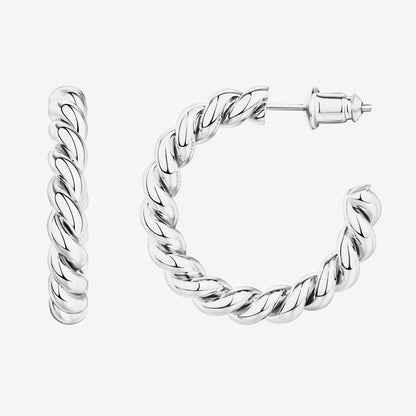 Boucles d’oreilles Femme Effet Corde Style Élégant Intemporel