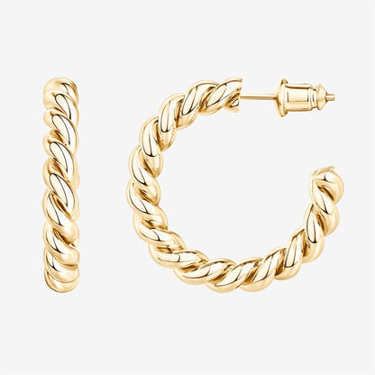 Boucles d’oreilles Femme Effet Corde Style Élégant Intemporel - PanierRoyale
