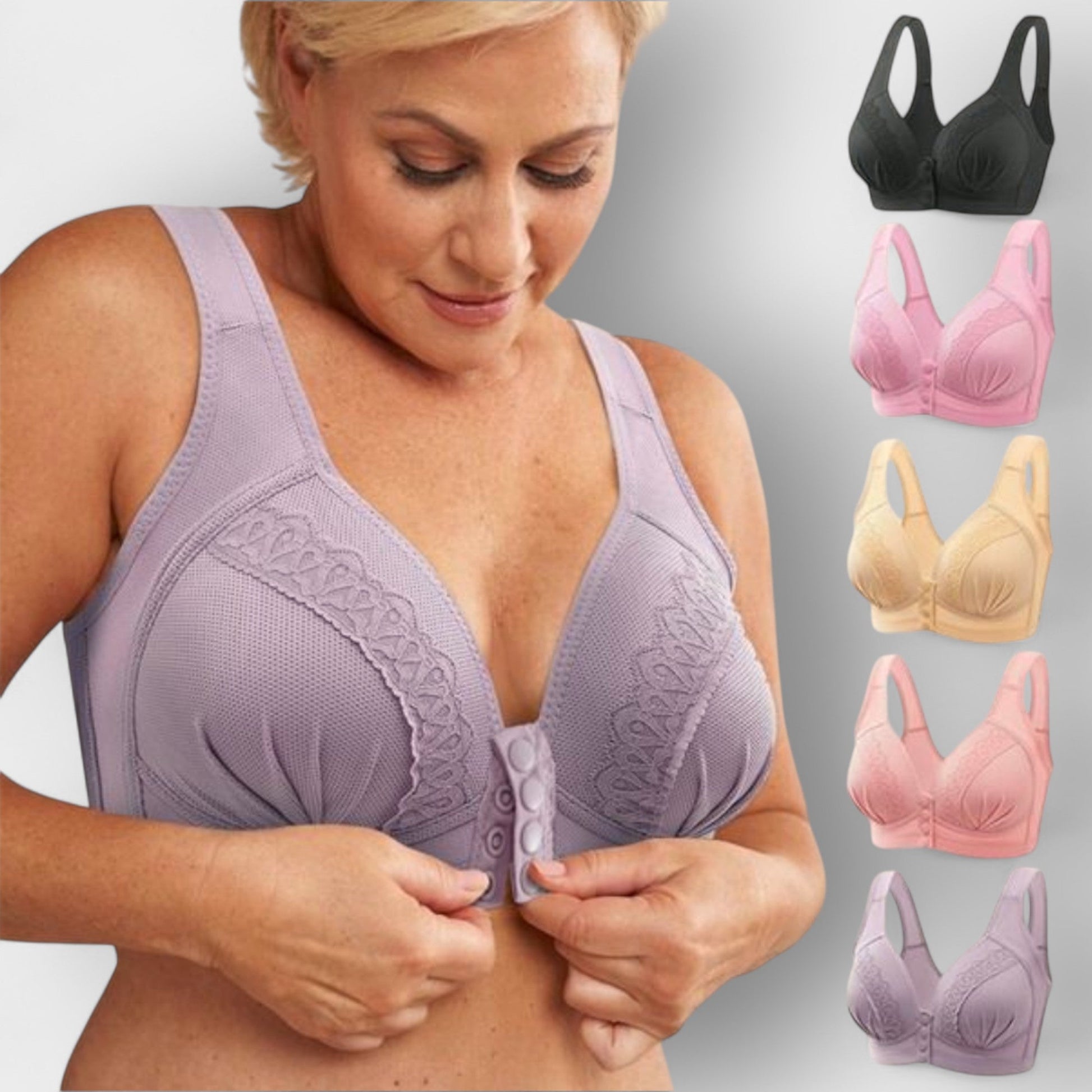 Soutien-gorge Femme Coton Confort Fermeture Avant Maintien Naturel - PanierRoyale