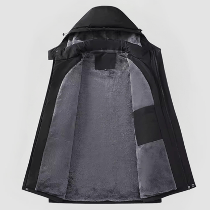 Parka Hiver Homme à Capuche et Fermeture Éclair