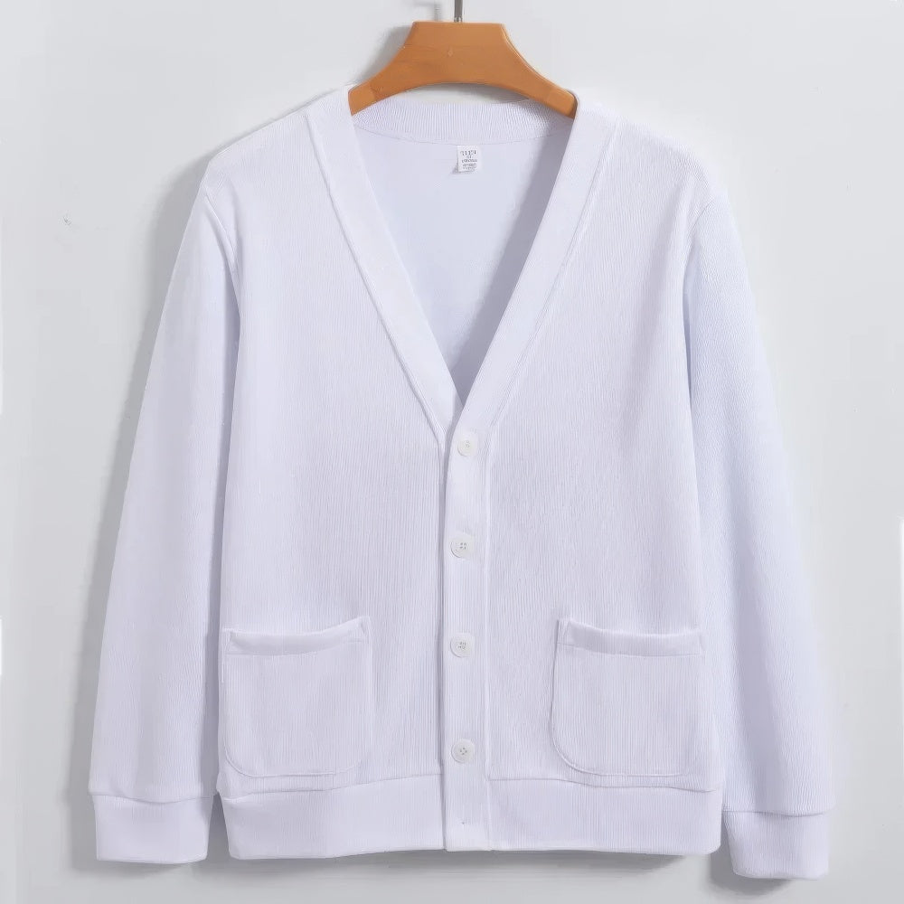 Cardigan Homme Hiver Chaud avec Col en V et Poches
