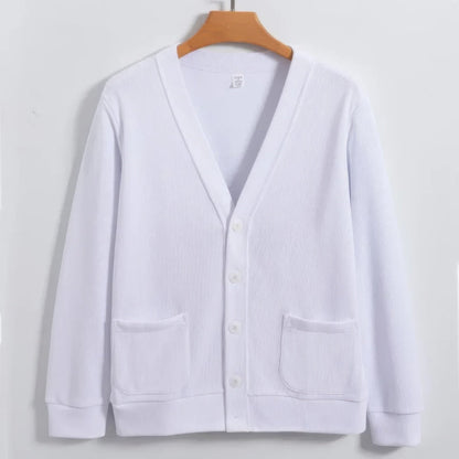 Cardigan Homme Hiver Chaud avec Col en V et Poches