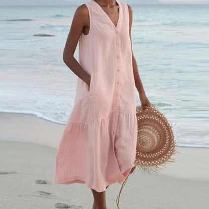 Robe Soirée Élégante Longue Manches Courtes Décolleté Profond